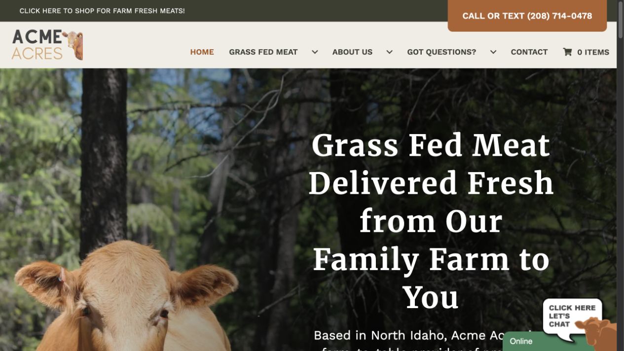 Acme Acres website